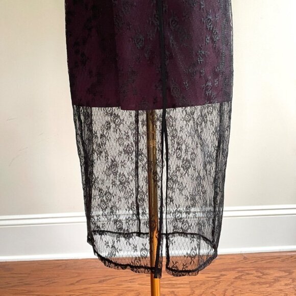 Fairy Grunge Lace Slip Dress Womens sz 8 Midi Sheer Overlay Y2K Whimsigoth BCB - Picture 3 of 12